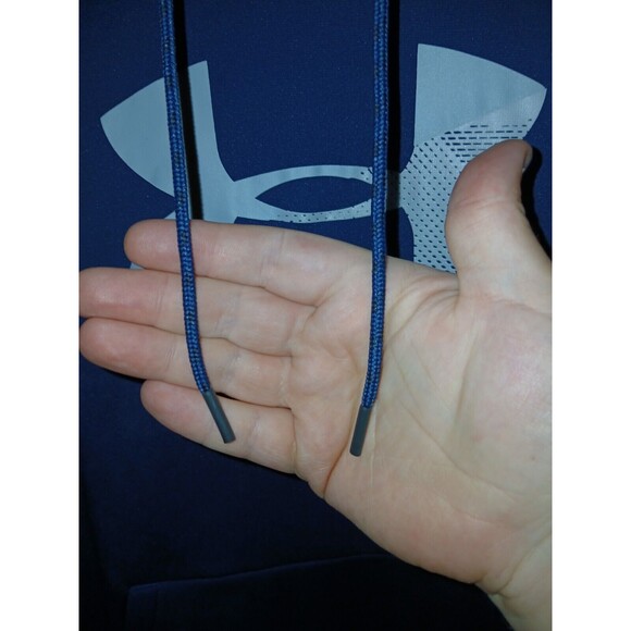 Under Armour Hoodie Loose Fit Cold Gear Blue Athletic Drawstrings Mens Sz Large - Picture 15 of 16